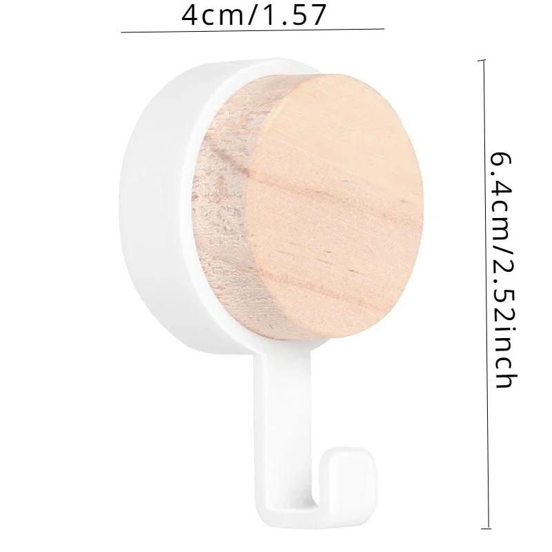 Wooden Wall Hooks Multifunctional Nail Free Self Adhesive Hook Door Wall Hangers Key Storage Hook Multi Racks Wall Hanger