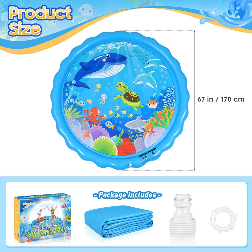 Round Water Mat Buy 1 Pc Durable Round Mat Water Mat Water Play Pad for Backyard ...
