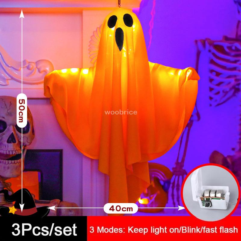 LED Halloween Decorations Hanging Ghost Lights Glowing Wizard Lamp for Bar Party Dress Up Haunted House Horror Props
