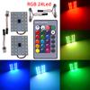 2 Stück Auto LED T10 5050 12/15/24/36 SMD Innenkeil RGB Panel Leselichter Innenraum Auto Kennzeichenleuchte BA9S Adapter