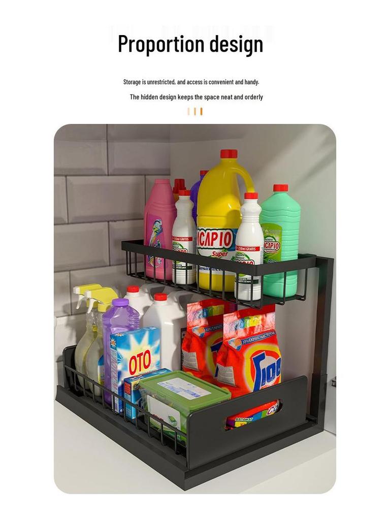 Multifunctional Cross-Border Spice Rack: Pull-Out Desktop Organizer for Kitchen Storage
