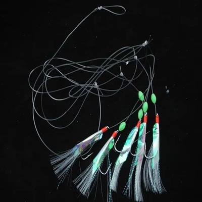 5 Pcs New Soft Fishing Lure Rigs Bait Jigs Lure Soft Lure Worn String Crystal Barbed Hook Fishing Lures