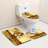 Christmas Bathroom Floor Mat Toilet Three-Piece Set