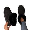 European and American Platform Snow Boots Women's Winter 2024 Large Size Metal Buckle Plush Cotton Shoes