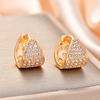Japanese-Korean Style Zirconia Hollow Gold-Plated Earrings: Simple, Elegant, Versatile