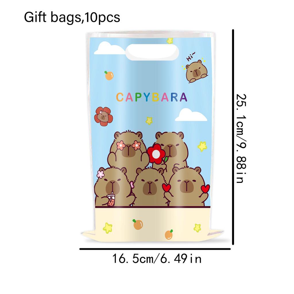 Labubu Capybara Themed Childrens Party Favor Bags With Glitter Handle For Birthday Celebrations