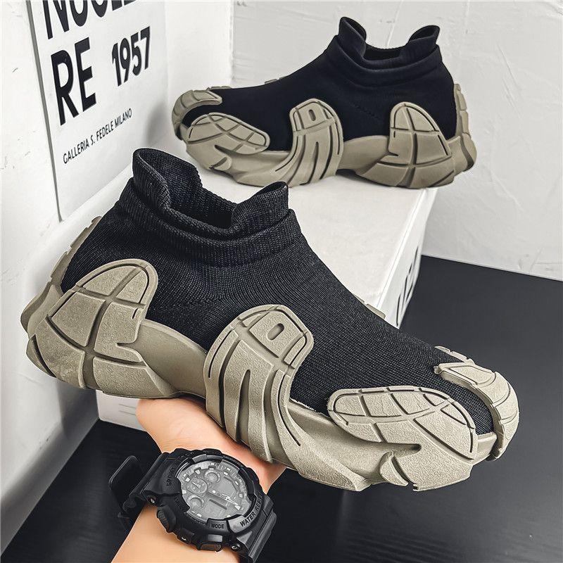 Socks Men's Shoes 2025 Spring and Summer New Casual Soft-soled Sneakers Large Size Shoes Men's One-pedal Breathable Dad Shoes