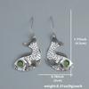 Charm Damen Luxus Fisch Tier Grüner Stein Tropfen Kupferfarbe Ohrringe Party Schmuck Geschenke