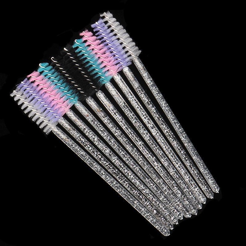 Crystal Spiral Disposable Eyelash & Eyebrow Brushes, 50-Pack – Convenient Nylon Beauty Tool.