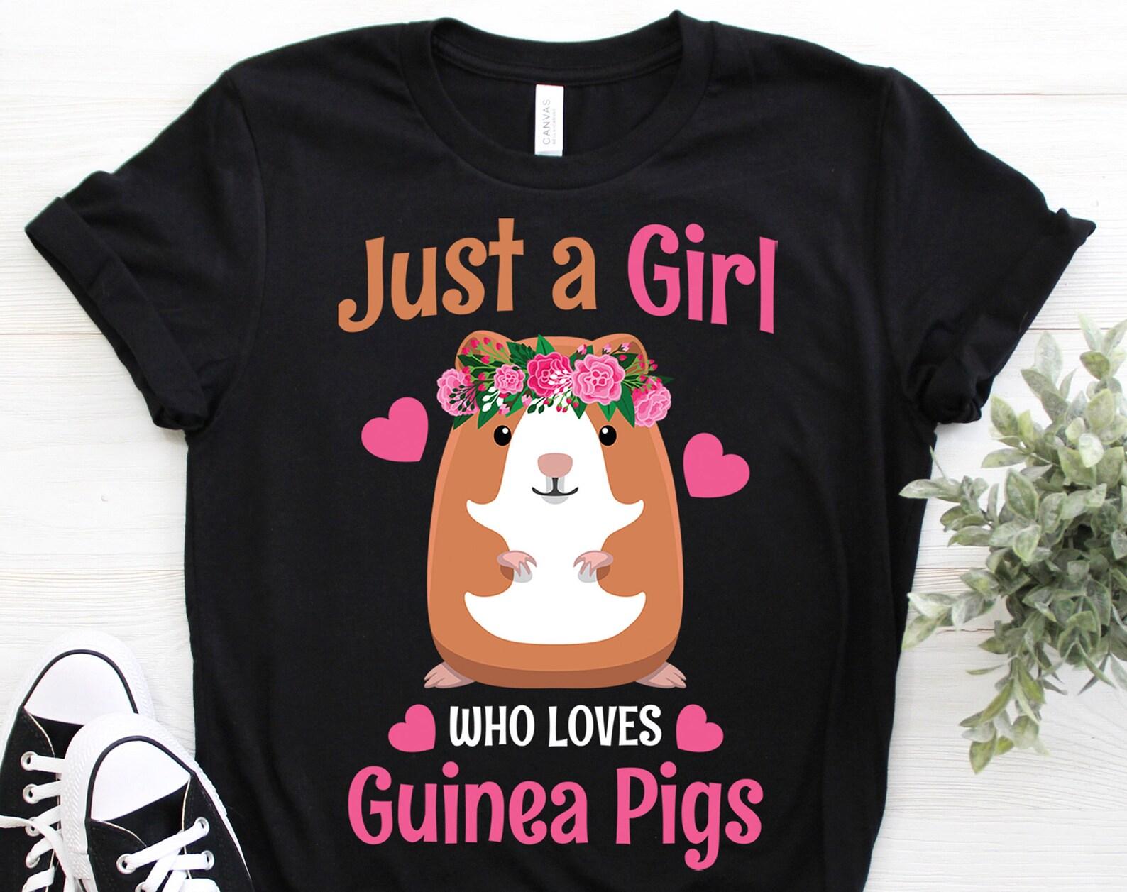 Just A Girl Who Loves Guinea Pigs Funny Cute Guinea Pig Owner Lover Gift T-Shirt, Face Shirts, Vintage Wheek Animal Tees, Birthday Present, 140