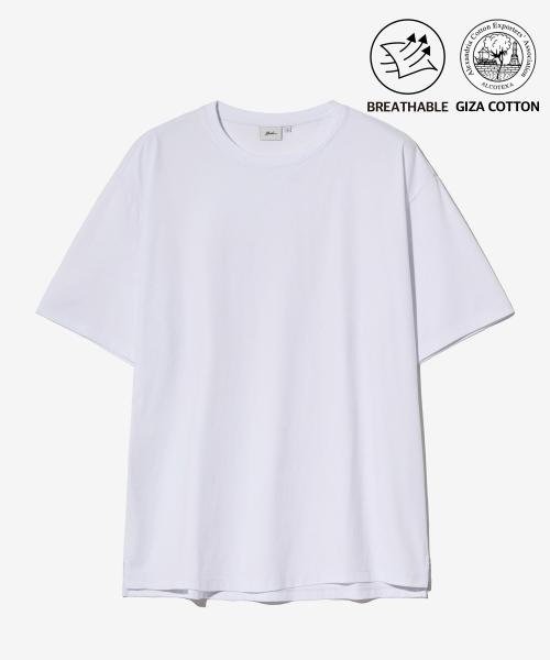 YALE [Premium Cotton] Reporter Cotton Short Sleeve T-Shirt White