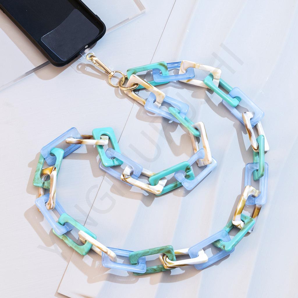 ins design long color acrylic neck mobile phone chain fashionable and convenient mobile phone chain