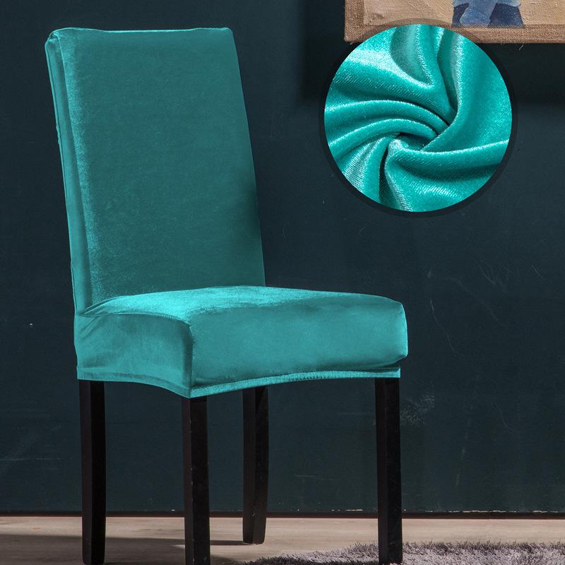 1 Stück Verfügbar Verdickter Elastischer Esszimmerstuhlbezug, Restaurant, Silberfuchs Samt Stuhlbezug, Elastischer Tisch- und Stuhlbezug