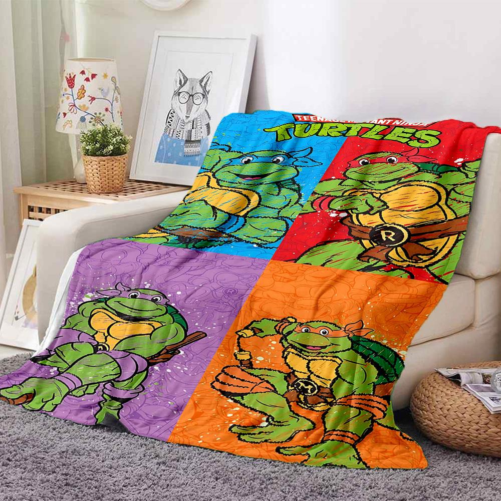 1pc Turtles TMNT Cozy Print Blanket Lightweight Warm Flannel Throw Blanket For Sofa, Bed, Living Room