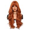 New Ladies Wig Simulation Wig 70cm Hair Orange Wig Long Curly Wig Full Headgear Rose Hair Net Headdress Beauty Decoration Wig