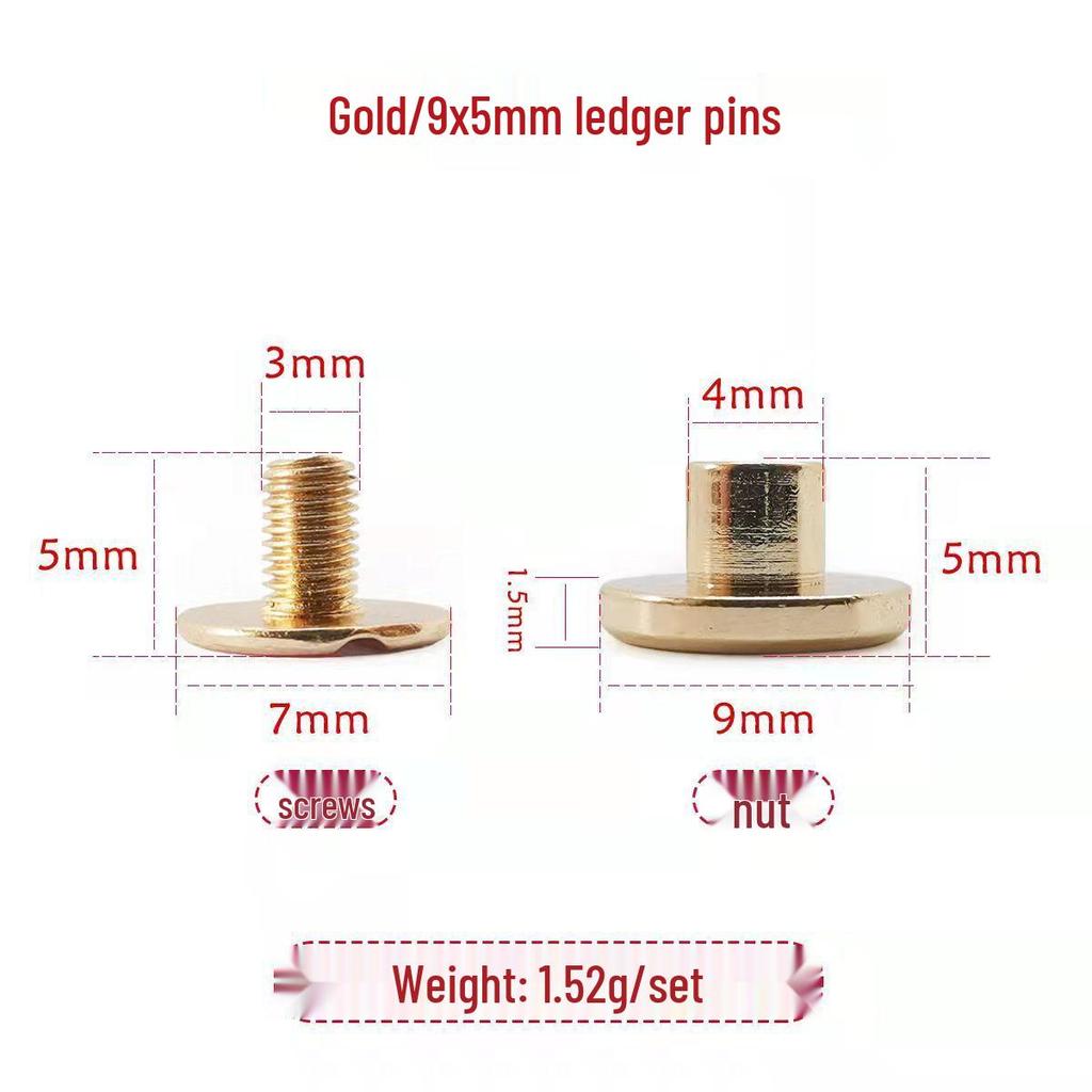 Stainless Steel Male-Female Bag Screw with Pure Copper Buckle and Flat Head Rivet Lock Accessories