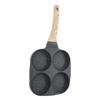 Aluminum 4 Cup Egg Frying Pan Non Stick Egg Cooker Pan Pancake Pan Easy Clean Wooden Handle For Gas Stove Induction Cookware