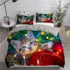 Juego de Ropa de Cama de Dibujos Animados Gatos Lindos Cómoda Funda Nórdica Funda de Almohada Juego de Cama Decoración Habitación Infantil Textiles para el Hogar