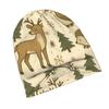 Woodland Winter Animals Cozy Forest Pattern with Deer, Owl & Hedgehog Classic Knit Hat for Adults Available In Versatile Tones Ideal for Subtle Stylin
