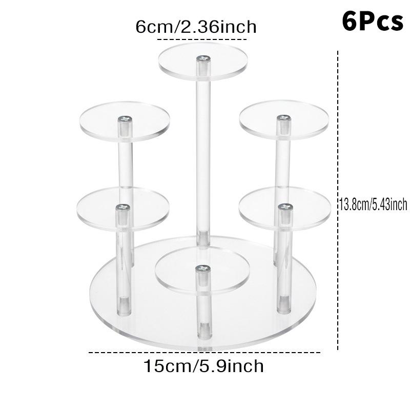 

Multifunctional Acrylic Storage Display Rack With 6/8/10 Base Suitable For Displaying Small Statues Jewelry And Cosmetics 6 bases