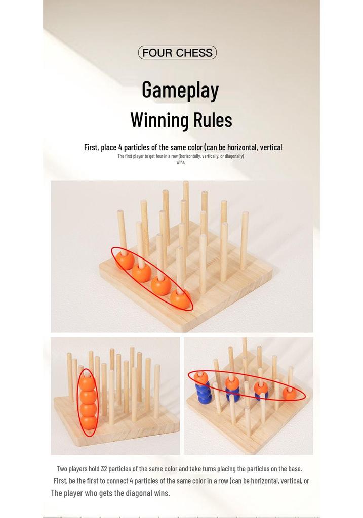 Montessori 3D Four-in-a-Row: Interactive Parent-Child Logic Board Game for Kids