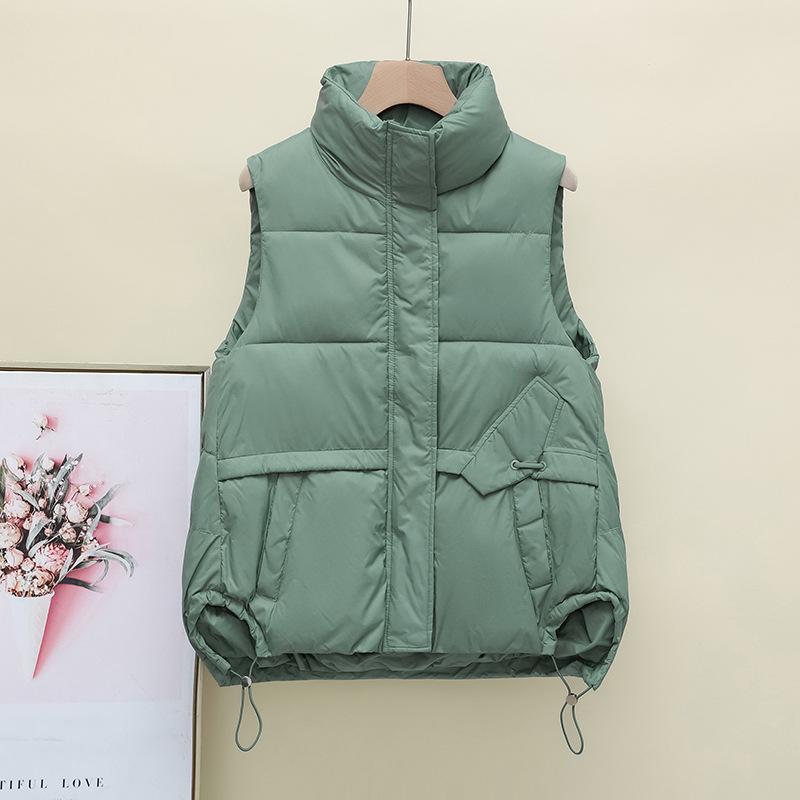 Neue Daunenweste Damenmode lockere und dünne Weste Europäischer warmer kurzer Mantel