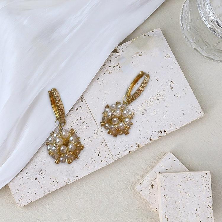 Stylish Pearls Zircon Hoop Earrings Fashionable Ear Rings Accessory for Parties Easy To Wear Ear Pendants Accessories