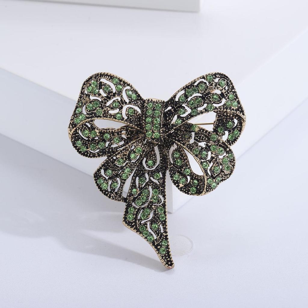 Strass Große Schleife Brosche - Europäischer & Amerikanischer Retro-Stil Anstecknadel Korsage