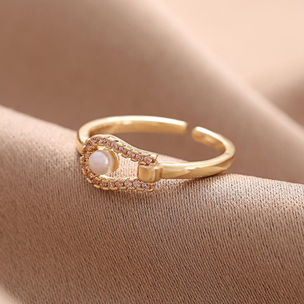 Fashionable temperament pearl index finger ring, personalized temperament open rings