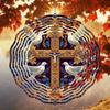 Large 2D Metal Wind Spinner with Pigeon Cross Design Infinity Rotation Outdoor Decor for Garden Yard Kinetic Energy Wind Chime