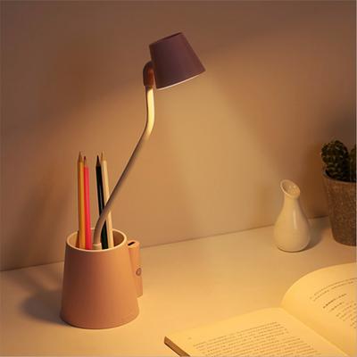LED Table Lamp Folding Eye Protection Desk Lamp Pen Holder Small Reading Light for Student Oem Phone Holder Bedroom Table Light
