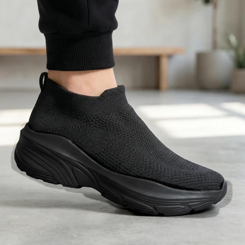 

PUAMSS Men Shoes Sneakers Breathable Mesh Slip on Running Shoes Outdoor Non-Slip Couple Jogging Training Hiking Sports Shoes 36