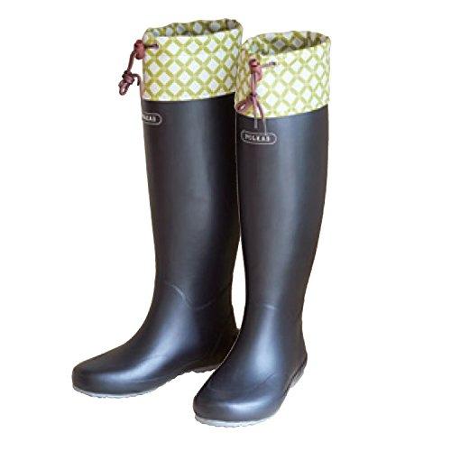 

EN FANCE POLKAS EF-PO01SLI Foldable Rain Boots, Lime x Check, Size S (22.5-23cm)
