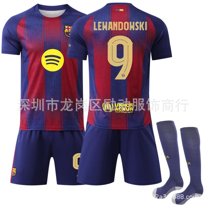 26 sezóna 10 Messi Ne. 19 Yamal dres sportovní dres Barcelona domácí Liga mistrů fotbalový dres sada
