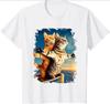 Vintage Retro Art Theatre Cat Graphic Crew Neck T Shirt Casual Versatile Daily Short Sleeve Fashion Tops For Unisex Unisex