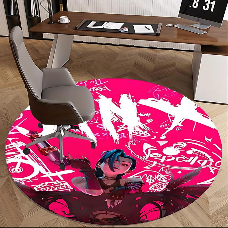 Jinx,League of Legends Chair mat Round Rug Office carpet, Non slip, Suitable for Living Rooms, Bedrooms Decor.1205419a