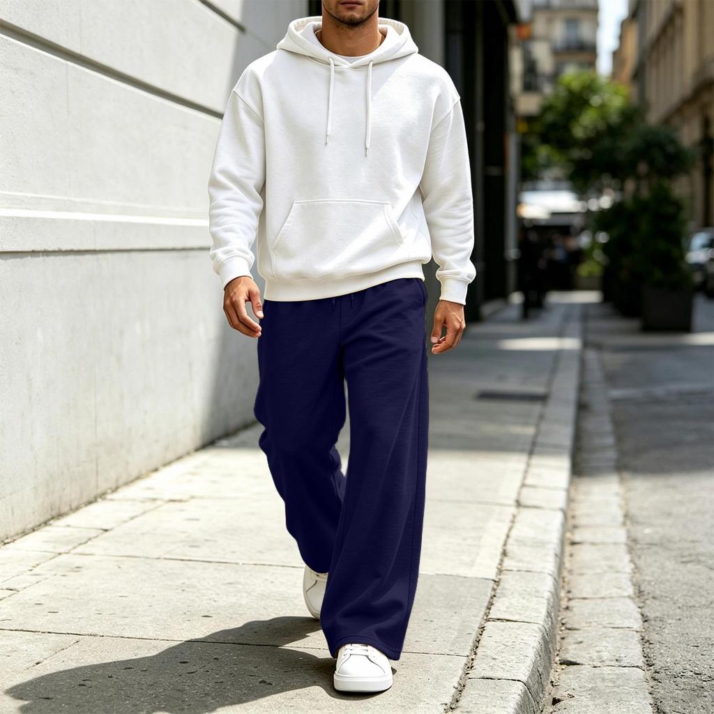 Men's Color Straight Leg Sweatpants, Casual Versatile Athletic Pants for Everyday Wear
