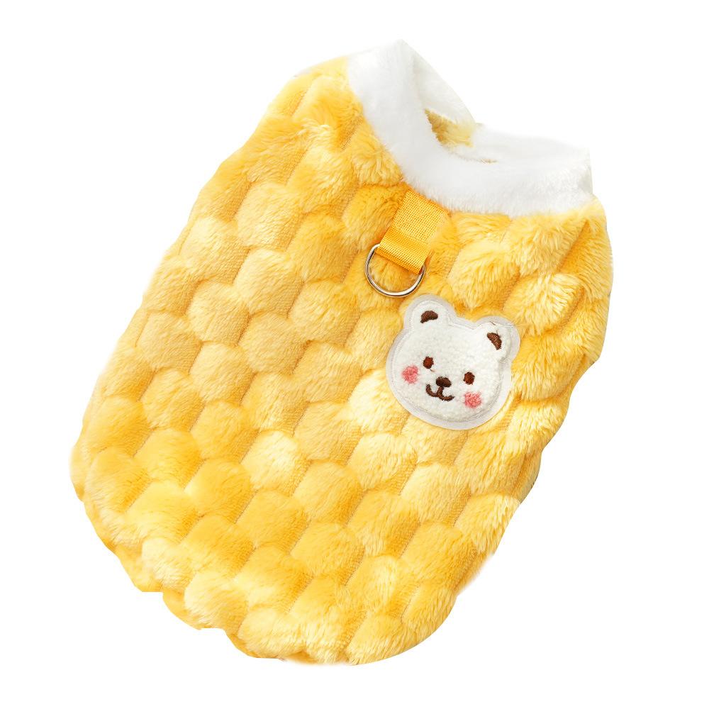 Traction Puppy Dog Clothes New Cat Autumn and Winter Than Bear Pet Teddy Cat Dog Supplies Velvet