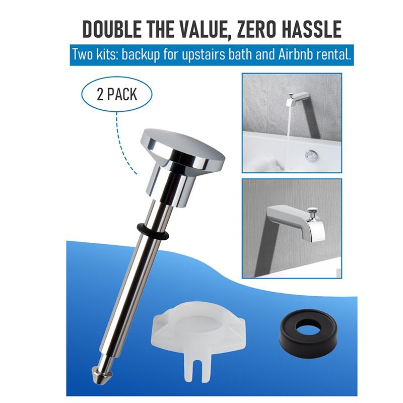 B97A-2-Pack Universal Tub Spout Diverter Repair Kit, Leak-Proof Bathtub Faucets Repair Replacement Parts
