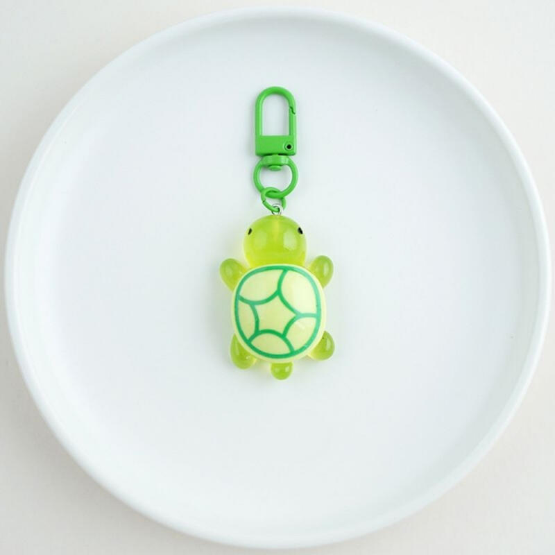 Glow-in-the-dark turtle lucky keychain mini boogie bag chaki keychain