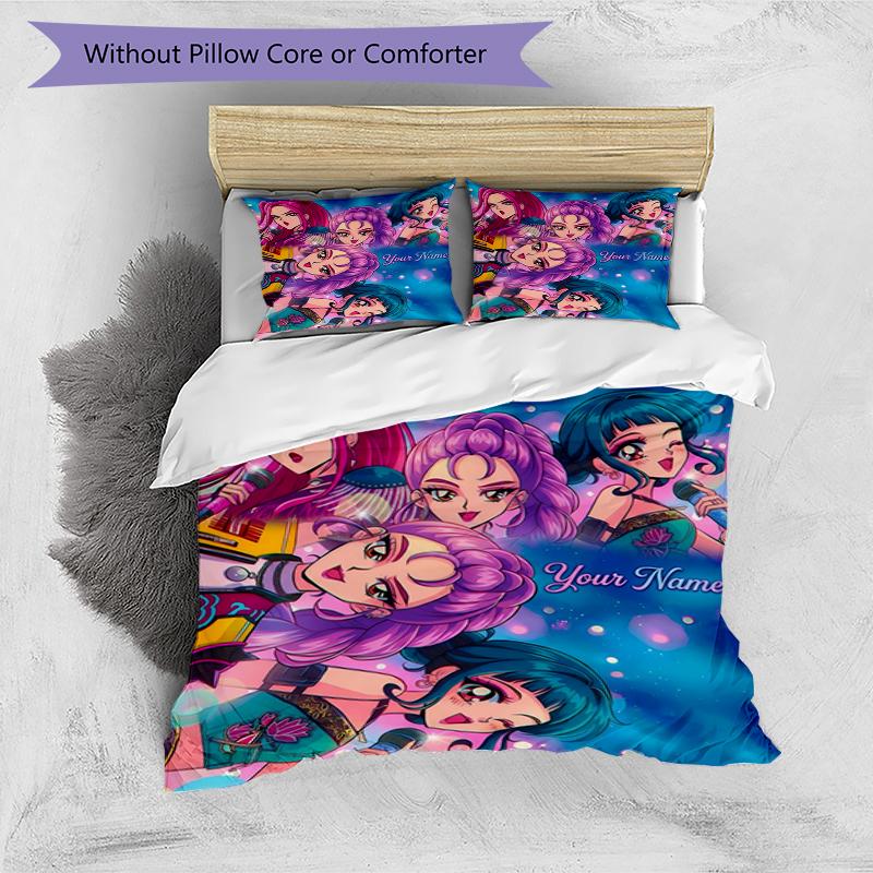 Fantasy Heroes Custom Name Text Print 1Pc Bedding Set Duvet Cover With Two Pillowcases Soft Bed Linen For Household Bedroom