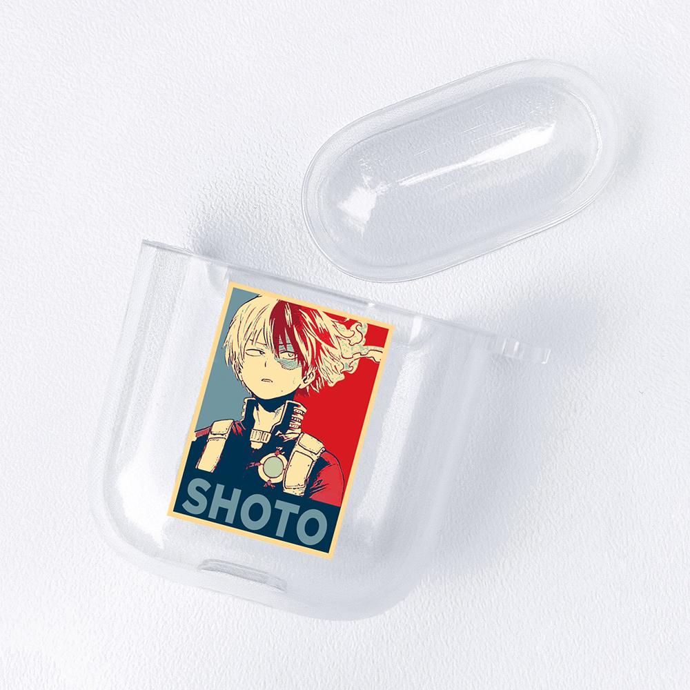 Japan Anime Figures Transparent Airpods Case for Funda Airpods 2/1 Cover Bakugo Bokuto Himiko Mirio Yumeko Deku Soft TPU Cases