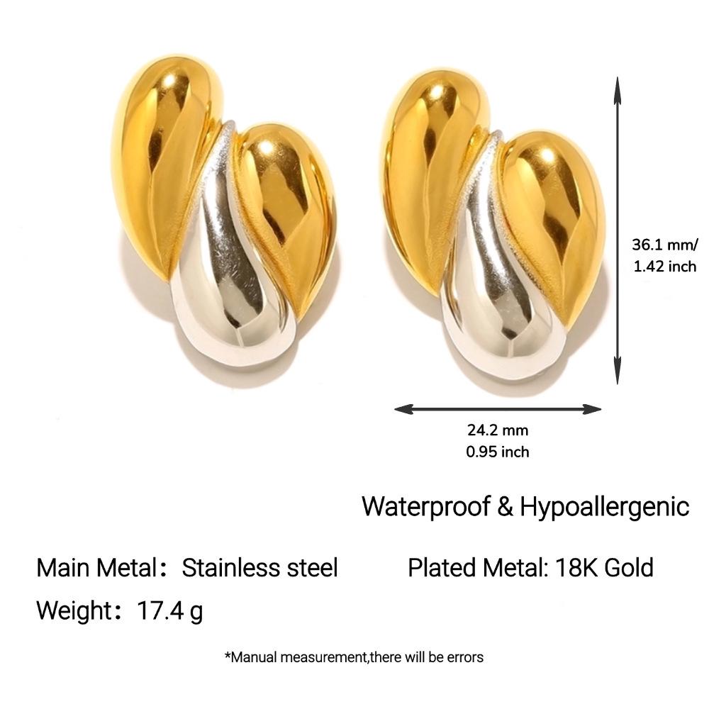 Yingtai 18K Gold Stainless Steel Stud Earrings with Vacuum Electroplating