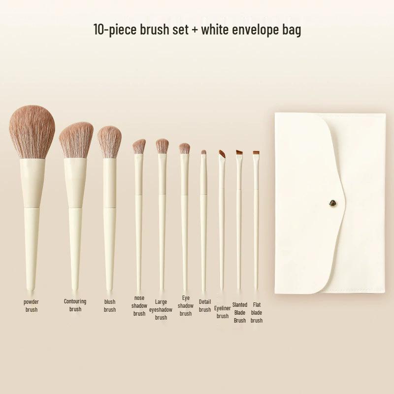 Cheng Shian's Yun Porcelain Makeup Brush Set: Eyeshadow, Blade, Scythe, Eyeliner, and Powder Brushes.