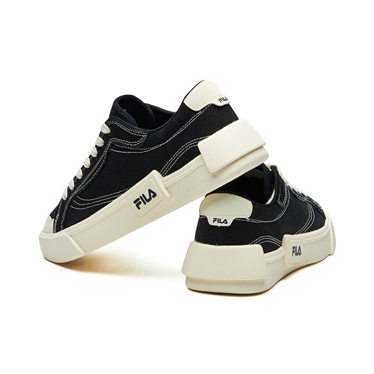 Fila Fusion Canvas Fashion Comfortable Durable Lightweight Low-Top Skate Shoes Women Sneaker Black White T12W125107FBK