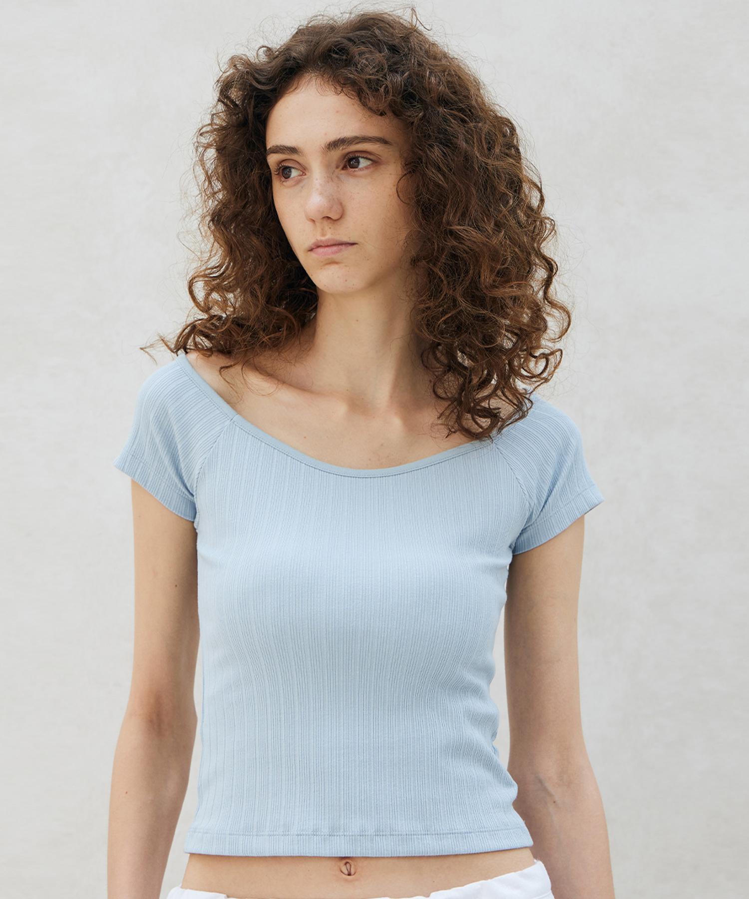 Itove Seoul Ribbed Square Neck Top Bl Free