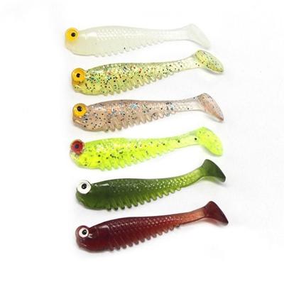 Pêche de nuit Appât de pêche Wobbler Swimbaits Appât artificiel en silicone Leurre de pêche lumineux Ver