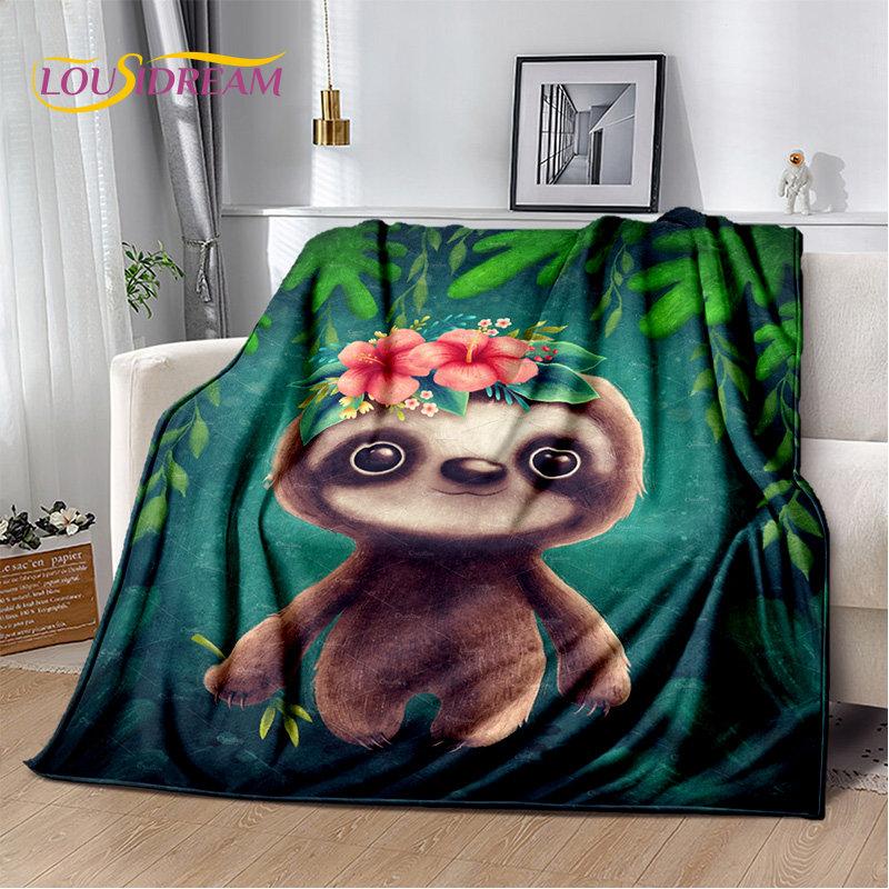 Cute Sloth Series Cartoon Soft Plush Blanket,Flannel Blanket Throw Blanket for Living Room Bedroom Bed Sofa Picnic Cover Kids 3D
