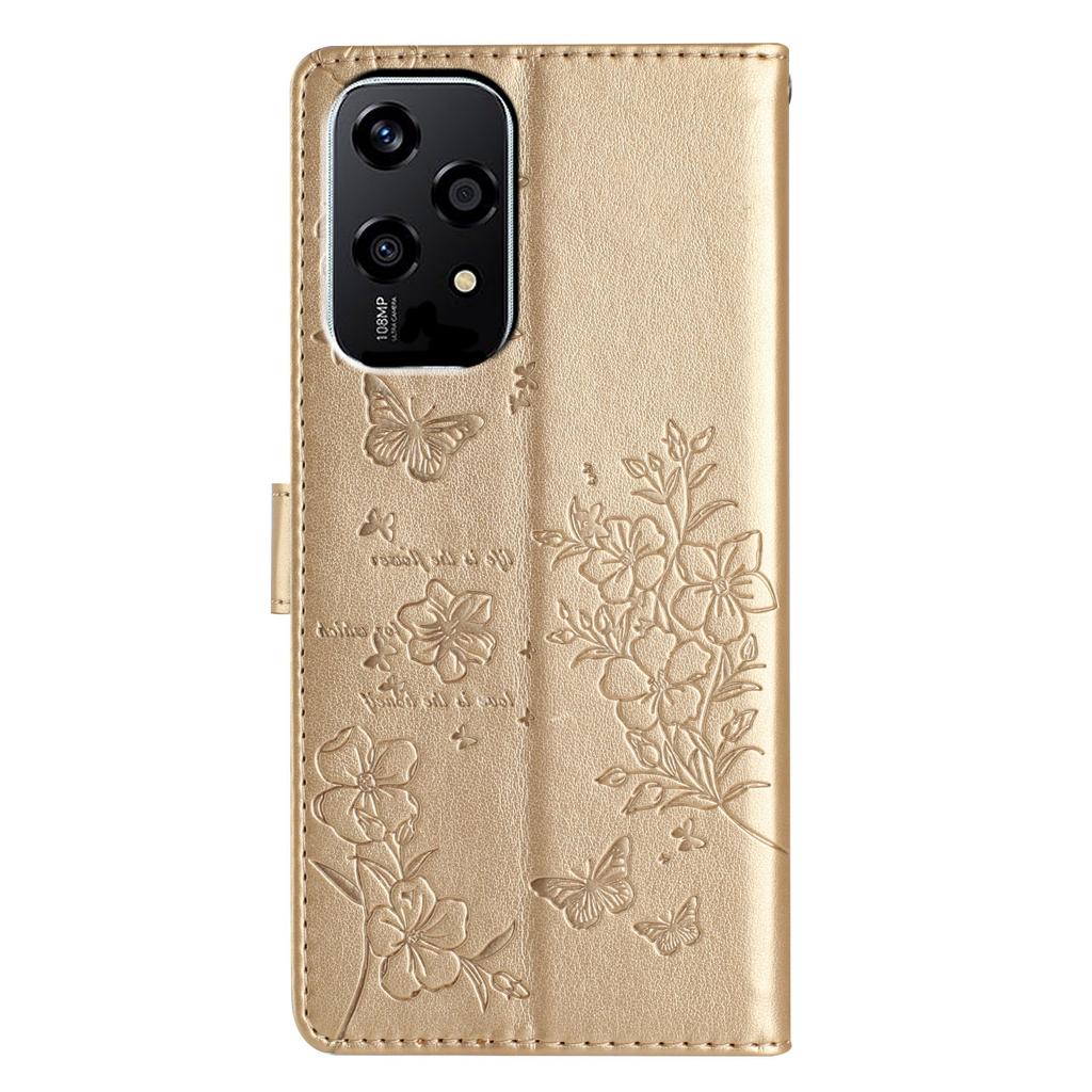 For Honor 200 Lite Wallet Phone Case Butterfly Floral Imprint Leather Flip Cover