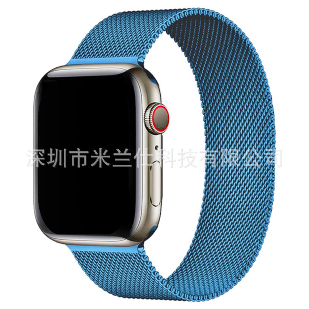 Milanese Loop Band for Apple Watch S11 Ultra2 SE 10 9 8 7 6 5, Metal Magnetic Clasp Replacement Strap, Silver 42/44/45/46/49mm